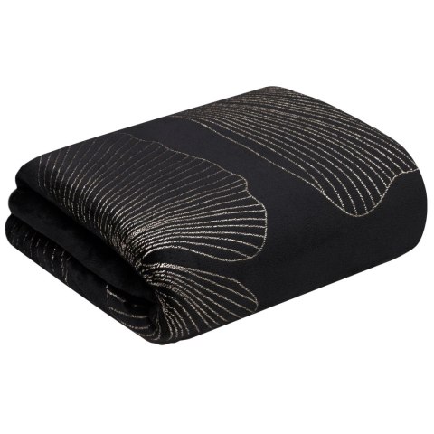 Elegante Decke mit Muster GINKO1 150x200 schwarz