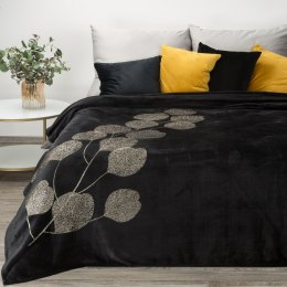Elegante Decke mit Muster GINKO2 150x200 schwarz