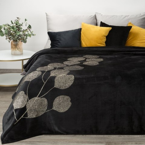 Elegante Decke mit Muster GINKO2 150x200 schwarz