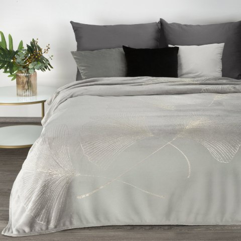 Elegante Decke mit Muster GINKO1 150x200 silber