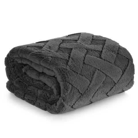 Kuschelweiche Decke CARO, moderne Steppung 150x200 stahl