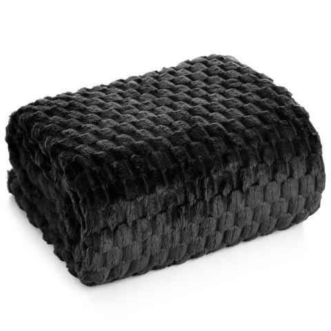 Kuscheldecke CINDY6 Karomustersteppung 170x210 schwarz