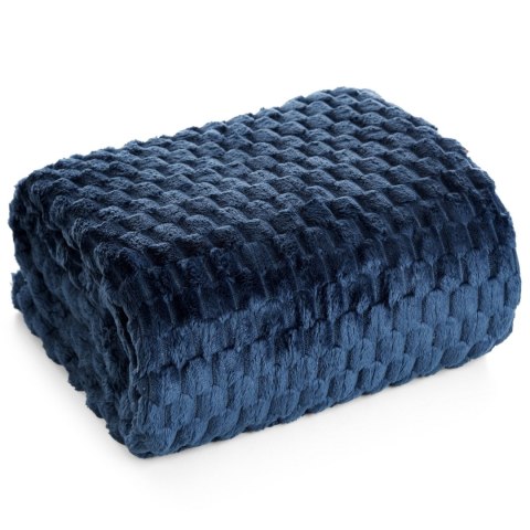 Kuscheldecke CINDY6 Karomustersteppung 170x210 dunkelblau
