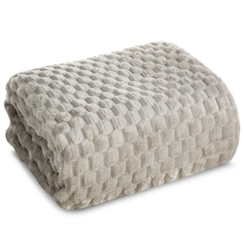 Kuscheldecke CINDY6 Karomustersteppung 200x220 beige
