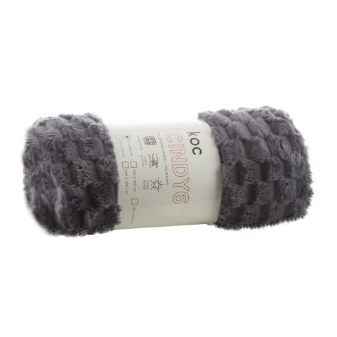 Kuscheldecke CINDY6 Karomustersteppung 70x160 dunkelgrau
