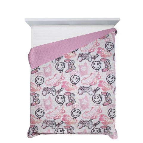 Kinderdecke KID 17 170x210 weiß rosa silber