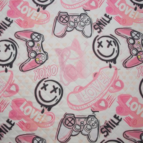 Kinderdecke KID 17 170x210 weiß rosa silber