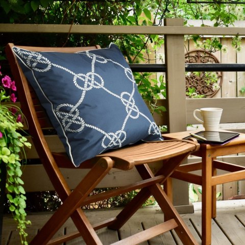 Kissenbezug Garten Wassefest Outdoor 15A 45X45 dunkelblau weiß