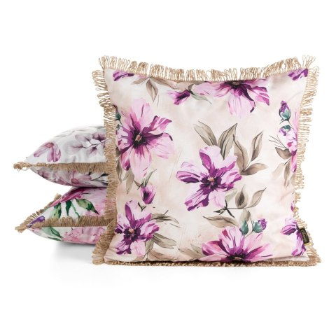 Kissenbezug Garten Wassefest Outdoor 29B 45X45 creme rosa