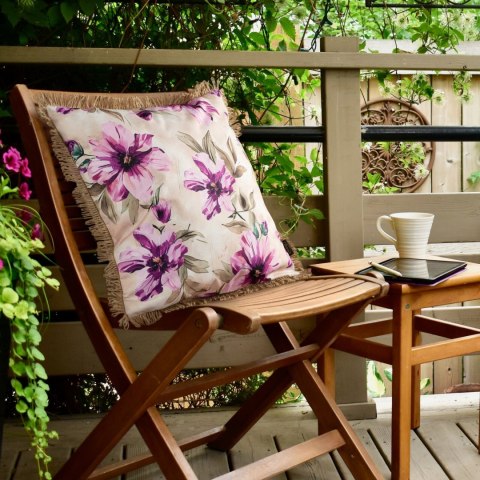 Kissenbezug Garten Wassefest Outdoor 29B 45X45 creme rosa