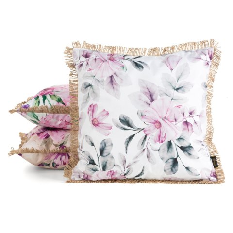 Kissenbezug Garten Wassefest Outdoor 30B 45X45 weiß rosa