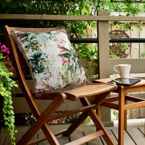 Kissenbezug Garten Wassefest Outdoor 31B 45X45 weiß grün