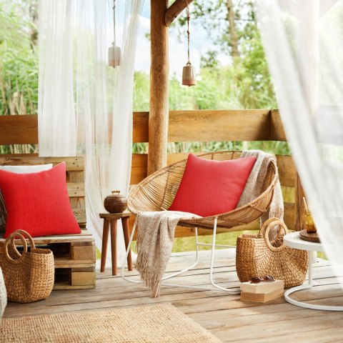 Kissenbezug Garten Wassefest Outdoor 3 rot 45x45