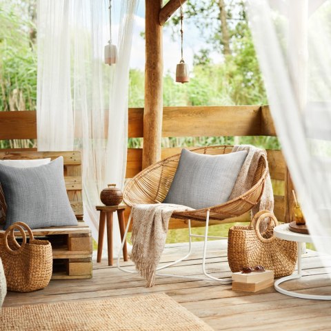 Kissenbezug Garten Wassefest Outdoor 3 silber 45x45