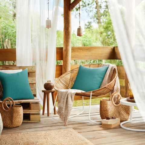 Kissenbezug Garten Wassefest Outdoor 3 türkis 45x45