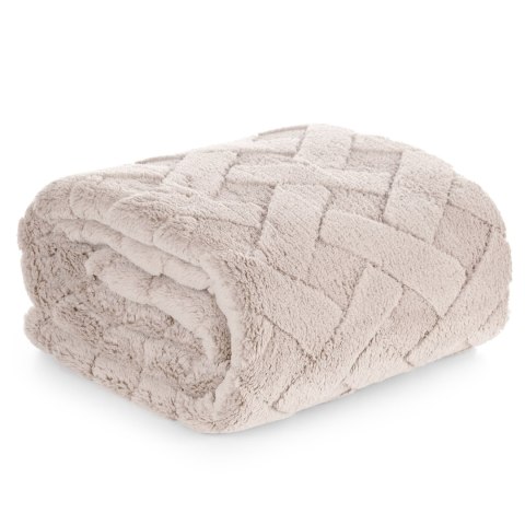 Kuschelweiche Decke CARO, moderne Steppung 70x160 beige