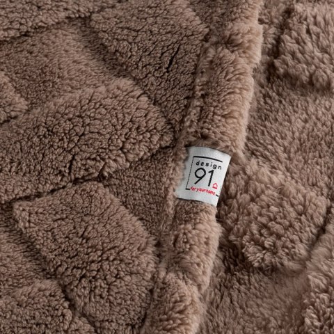 Kuschelweiche Decke CARO, moderne Steppung 70x160 dunkelbeige