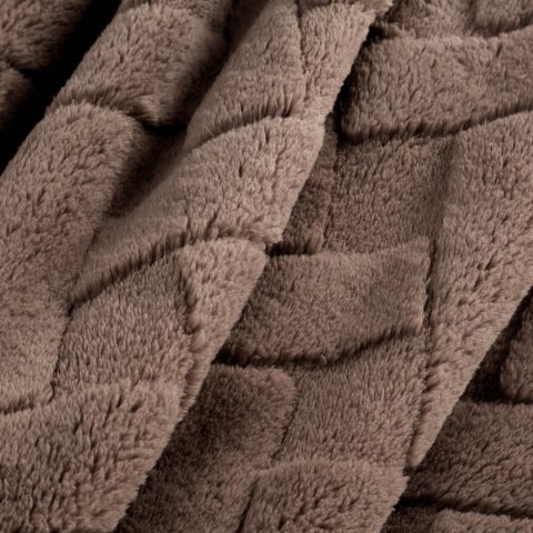 Kuschelweiche Decke CARO, moderne Steppung 70x160 dunkelbeige