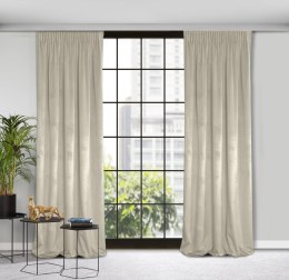 Samtvorhang ROSA beige 135x300 Kräuselband