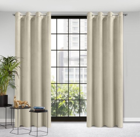 Samtvorhang ROSA beige 140x250 Ösen