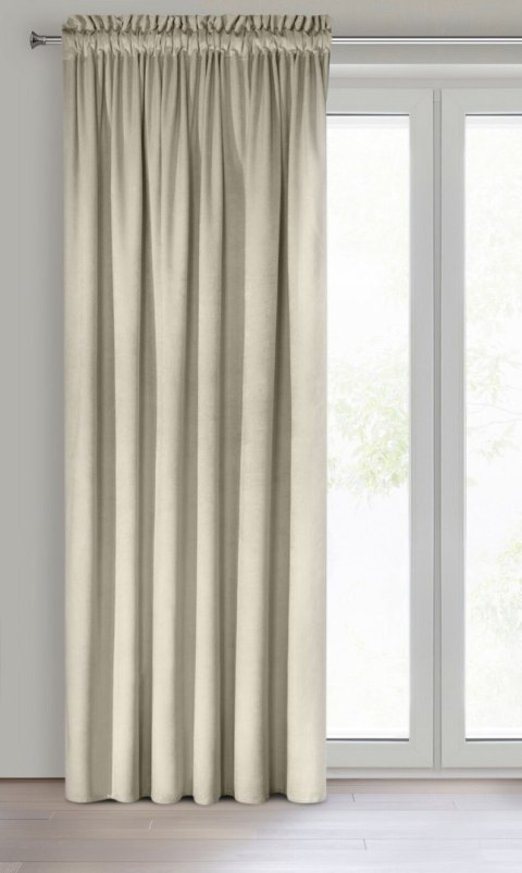 Samtvorhang ROSA beige 140x270 Kräuselband