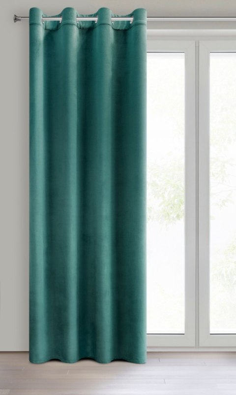 Samtvorhang ROSA dunkeltürkis 140x250 Ösen