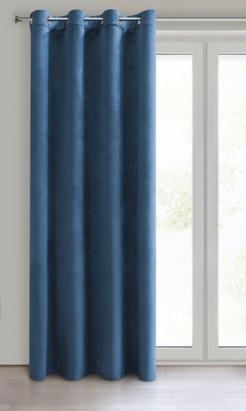 Samtvorhang ROSA blau 140x250 Ösen