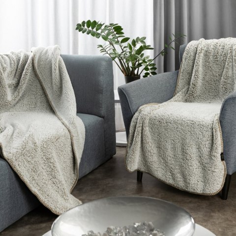 Kuschelweiche Wohnddecke KOALA beige weiß 150x200