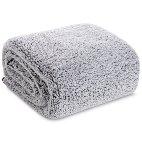 Kuschelweiche Wohnddecke KOALA stahl weiß 150x200