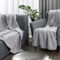 Kuschelweiche Wohnddecke KOALA stahl weiß 200x220