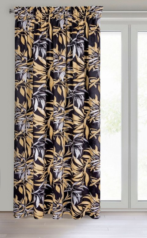 Pierre Vorhang ZOJA 140x270 Kräuselband schwarz beige