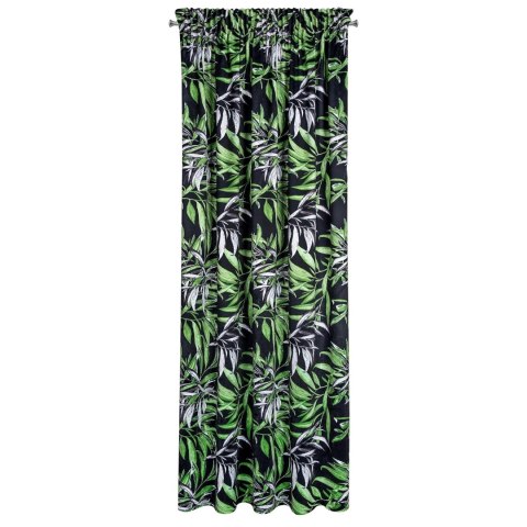 Pierre Vorhang ZOJA 140x270 Kräuselband schwarz grün