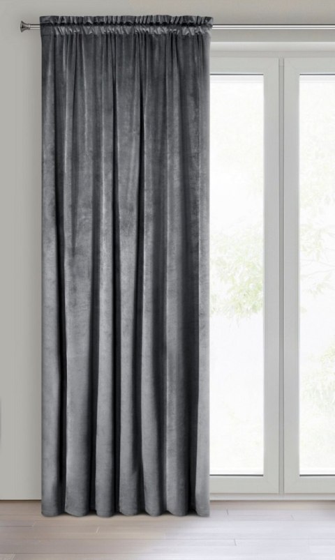 Samtvorhang ROSA graphit 135x300 Kräuselband