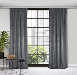 Samtvorhang ROSA graphit 135x300 Kräuselband