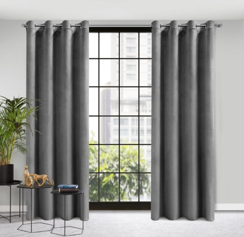 Samtvorhang ROSA graphit 140x250 Ösen