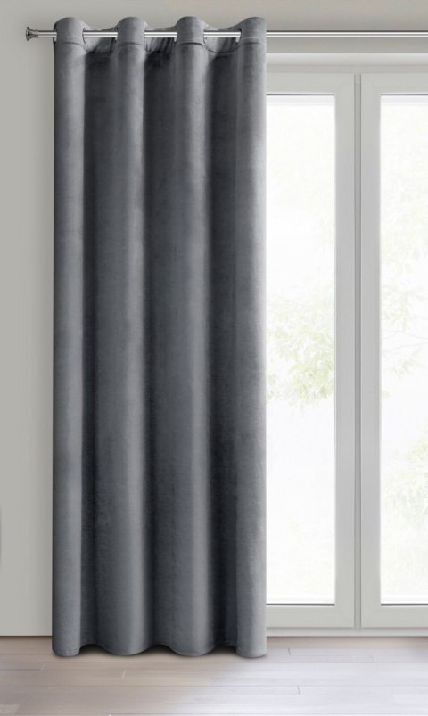 Samtvorhang ROSA graphit 140x250 Ösen