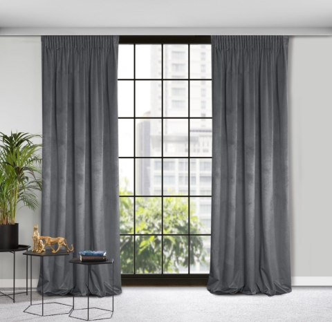 Samtvorhang ROSA graphit 140x270 Kräuselband