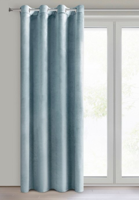 Samtvorhang ROSA hellblau 140x250 Ösen