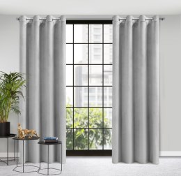 Samtvorhang ROSA silber 140x250 Ösen