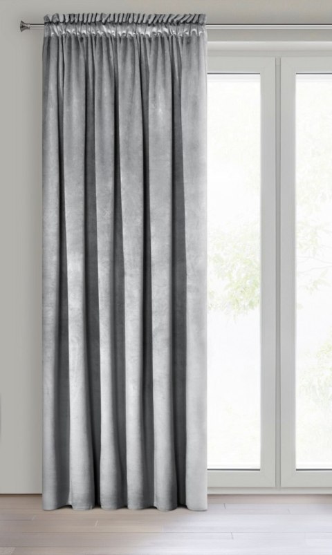 Samtvorhang ROSA silber 140x270 Kräuselband