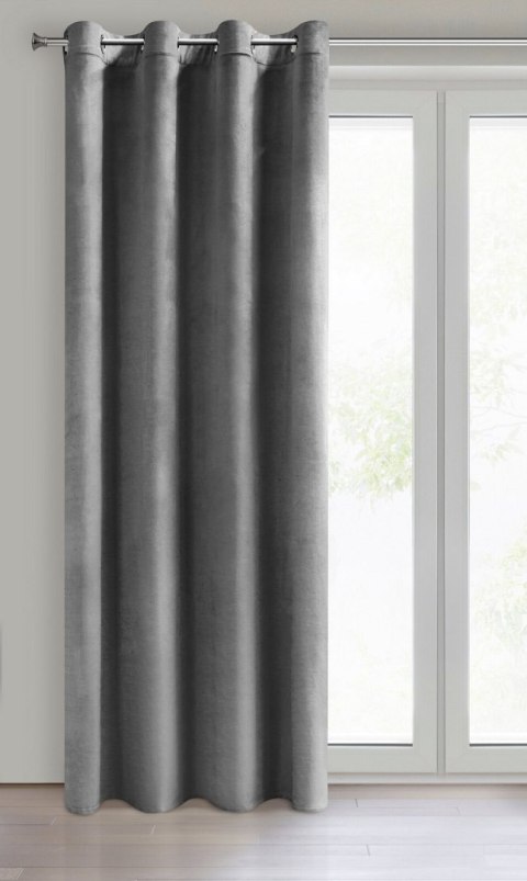 Samtvorhang ROSA stahl 140x250 Ösen