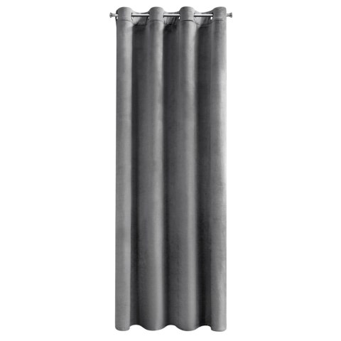 Samtvorhang ROSA stahl 140x250 Ösen