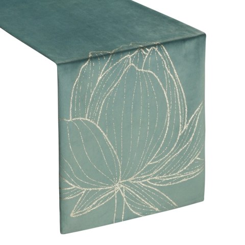 Tischdecke BLINK 12 35x180 dunkelminze Velvet Samt