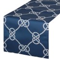 Tischdecke Garten Wassefest Outdoor 15B 40X140 dunkelblau weiß