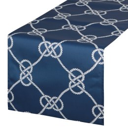 Tischdecke Garten Wassefest Outdoor 15B 40X140 dunkelblau weiß