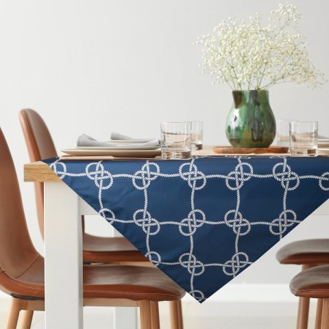 Tischdecke Garten Wassefest Outdoor 15D 85X85 dunkelblau weiß