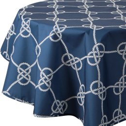 Tischdecke Garten Wassefest Outdoor 15E RD150 dunkelblau weiß