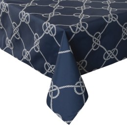 Tischdecke Garten Wassefest Outdoor 15G 140X220 dunkelblau weiß