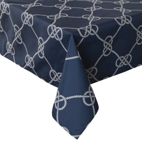 Tischdecke Garten Wassefest Outdoor 15G 140X220 dunkelblau weiß