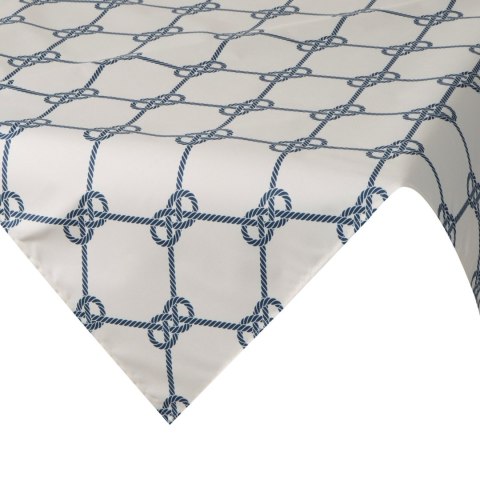 Tischdecke Garten Wassefest Outdoor 17D 85X85 weiß dunkelblau